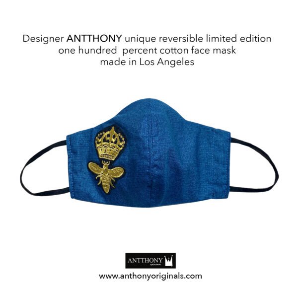 Non-Medical Face Mask (Reversible)<br>Antthony Crown Bee Blue