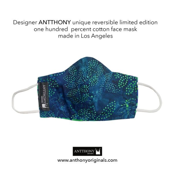 Non-Medical Face Mask (Reversible)<br>Blue Hawaiian Butterfly - Image 2