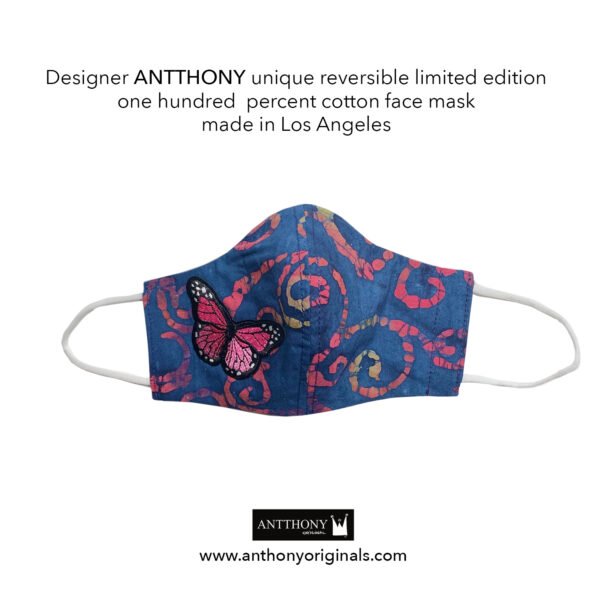 Non-Medical Face Mask (Reversible)<br>Navy Jamaica Butterfly