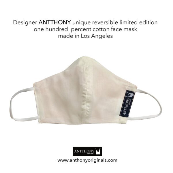 Non-Medical Face Mask (Reversible)<br>Peach Bible Cross Plaid - Image 2