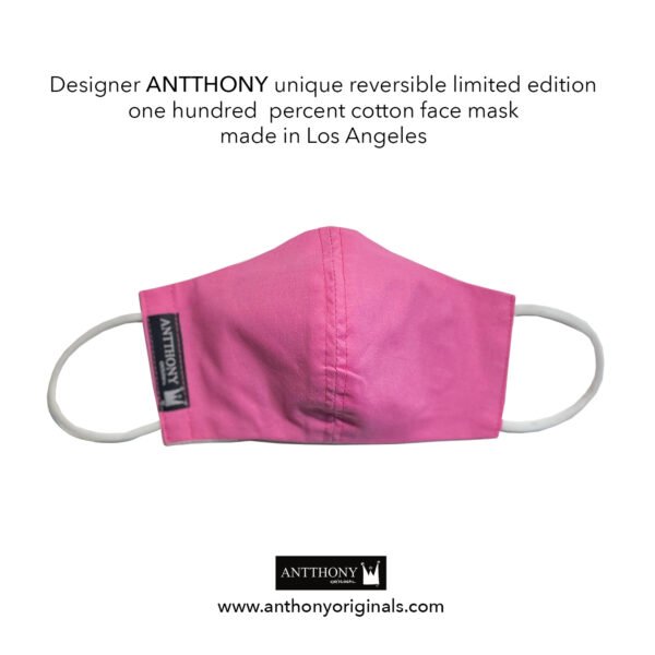 Non-Medical Face Mask (Reversible)<br>Pink Butterfly Eiffel Tower - Image 2