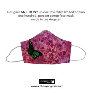 Non-Medical Face Mask (Reversible)<br>Pink Plumeria Butterfly