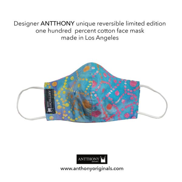 Non-Medical Face Mask (Reversible)<br>Purple Wave Butterfly - Image 2