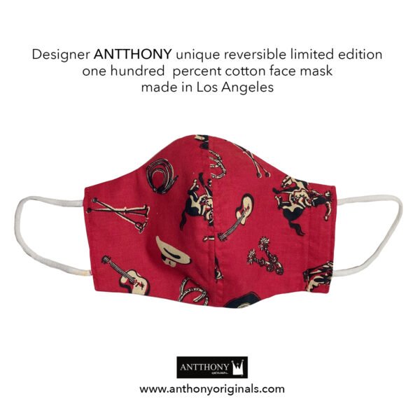 Non-Medical Face Mask (Reversible)<br>Red Cowboy 2