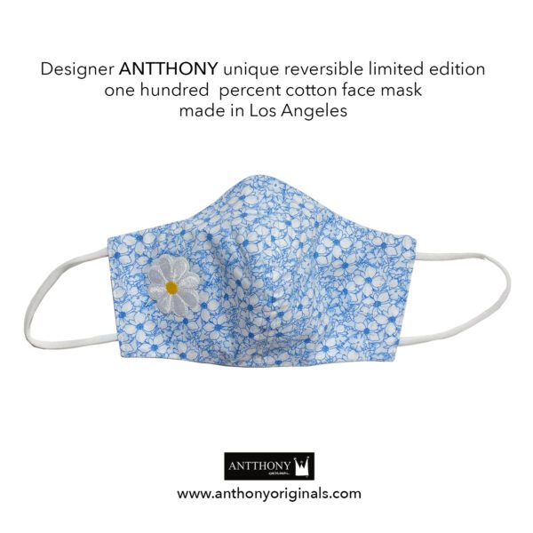 Non-Medical Face Mask (Reversible)<br>Sky Blue Daisy