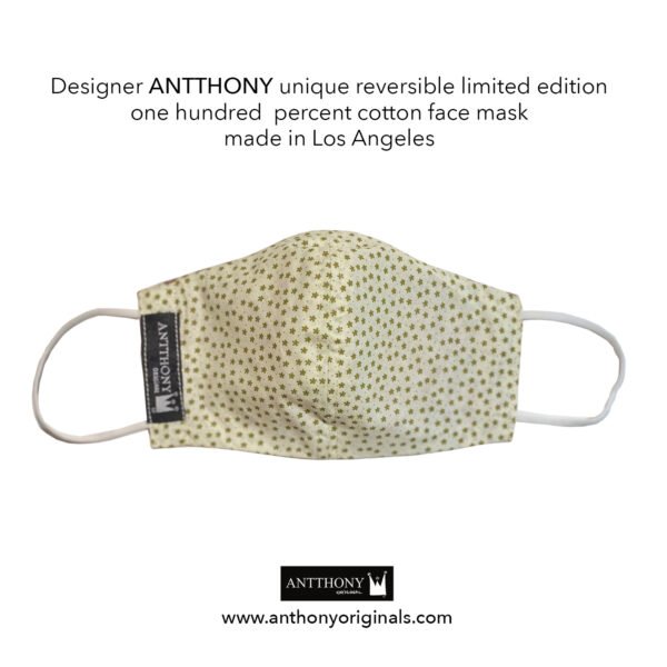 Non-Medical Face Mask (Reversible)<br>Yellow Floral Rose - Image 2