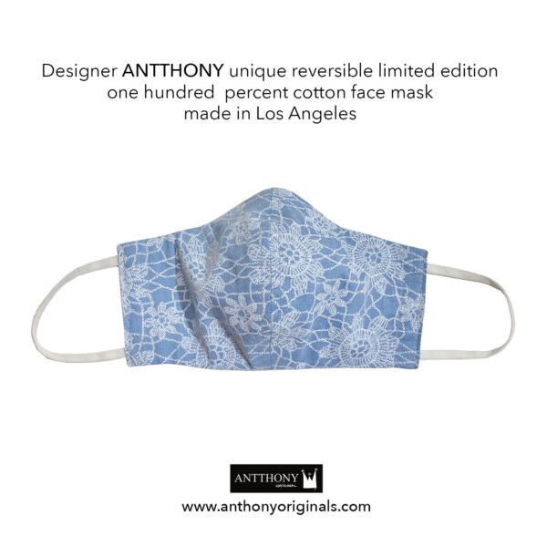 Non-Medical Face Mask<br>Crochet Lace on Chambray