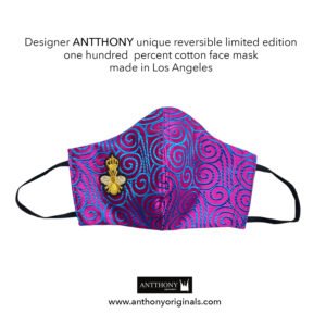 Non-Medical Face Mask (Reversible)<br>Magenta Multi Jacquard Swirl