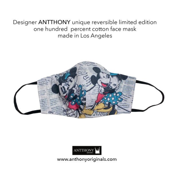 Non-Medical Face Mask<br>Newspaper Mickey and Minnie Mouse
