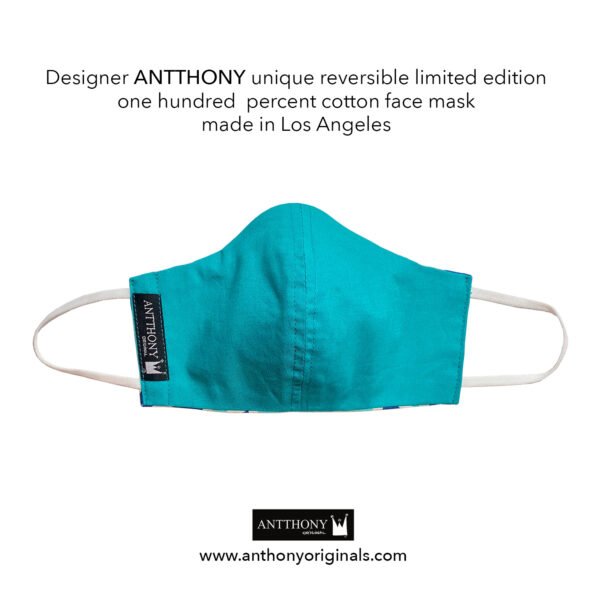 Non-Medical Face Mask (Reversible)<br>Blue Diamond - Image 2