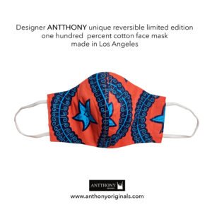 Non-Medical Face Mask (Reversible)<br>Orange and Turquoise